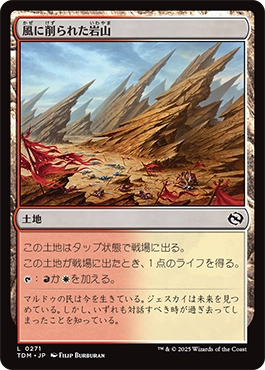 風に削られた岩山